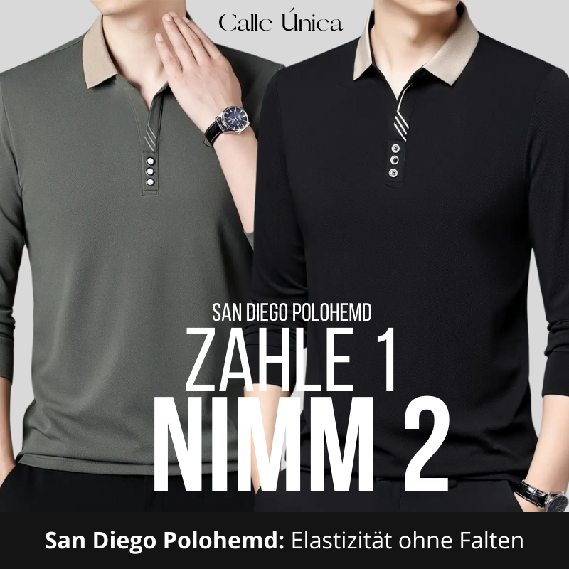 Zahle 1, nimm 2 | San Diego Langarm-Polohemd – Original, knitterfrei